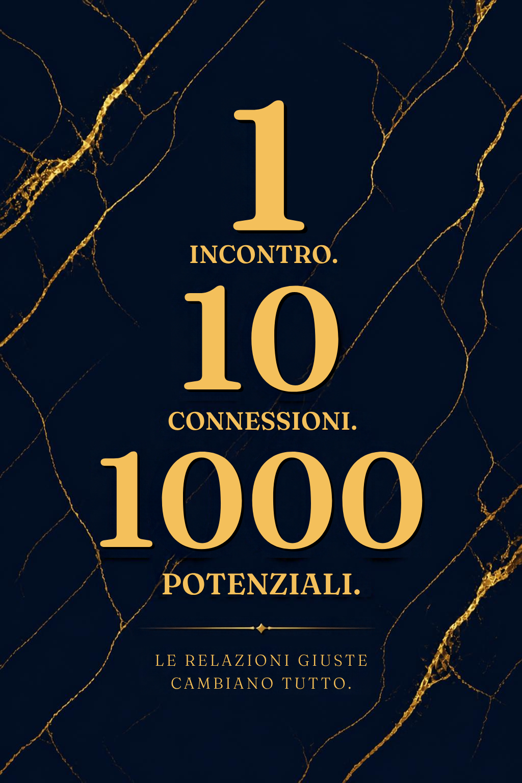 1 incontro, 10 connessioni, 1000 potenziali. Le relazioni giuste cambiano tutto.